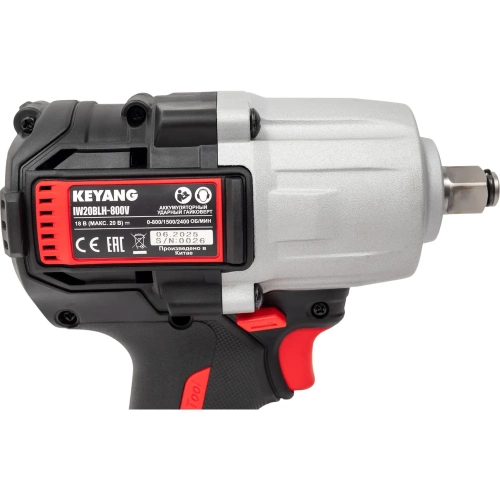 Аккумуляторный ударный гайковерт KEYANG без аккумулятора и ЗУ IW20BLH-800V (Bare) фото 7