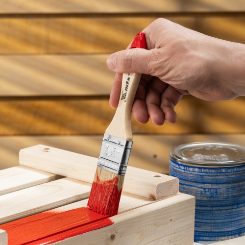 Кисть плоская "Стандарт" 1.5" (38 мм) натуральная щетина, деревянная ручка MTX фото 7