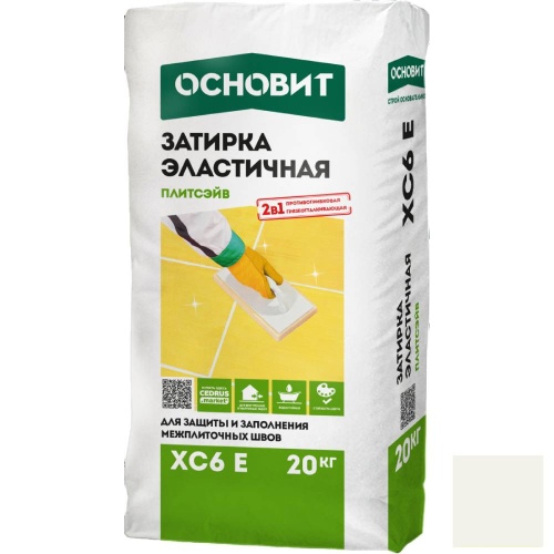 Затирка эластичная Основит Плитсэйв XC6 E светлая платина 105 20 кг