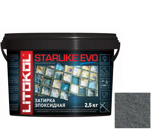 Затирка эпоксидная для швов Litokol Starlike Evo S.130 Grigio Ardesia 2,5 кг