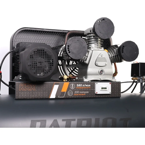 Компрессор Patriot KRX 580 L200 D, поршневой, ременной, масляный, 580 л/мин, 200 л, 10 бар, 3 кВт, 400 В 545302335 фото 3