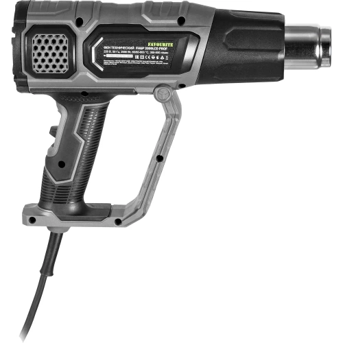 Технический фен FAVOURITE 2000 Вт, 2 режима работы, 60/60-600 С, 300-500 л/мин, LCD дисплей, набор насадок FHGP 2000LCD PROF фото 6