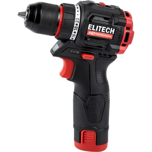 Дрель аккумуляторная Elitech CD 12L2 (12В, 2х2Ач, 40Нм, BL) HD 205713 фото 5