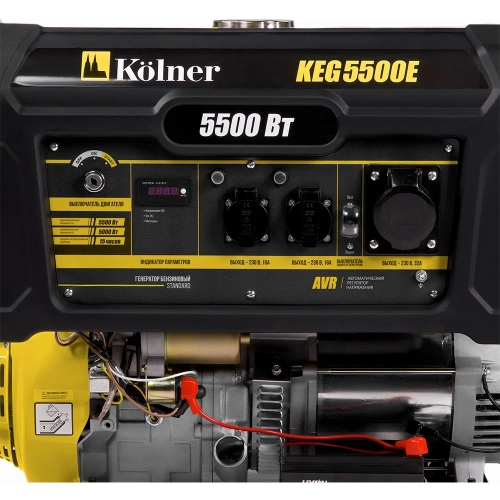 Генератор бензиновый Kolner 5.5 кВт, электростартер, медь LCD, 3х230 В, 35л, KEG 5500Е, 8040200266 фото 4