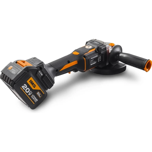 Шлифмашина угловая Runtec аккумуляторная PRO 125 мм, 20В, 2х6Ач, 1600Вт RT-AG1600 фото 3