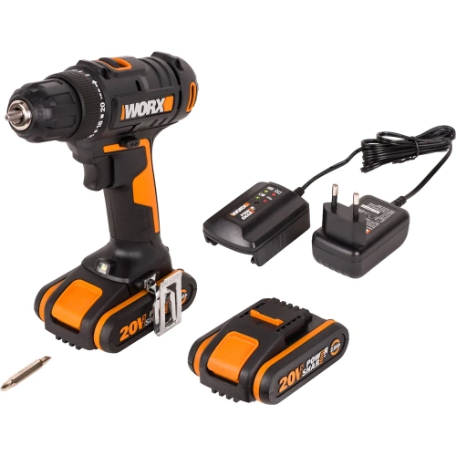 Дрель-шуруповерт аккумуляторная WORX 20В, 2Ач х2, ЗУ 0,4А, сумка WX100.2 фото 3