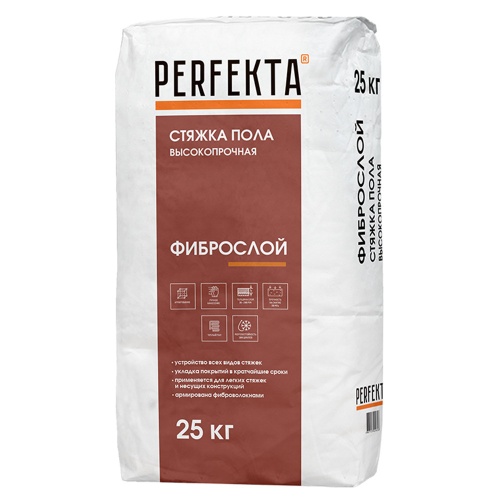 Стяжка пола Perfekta Фиброслой толстослойная 25 кг