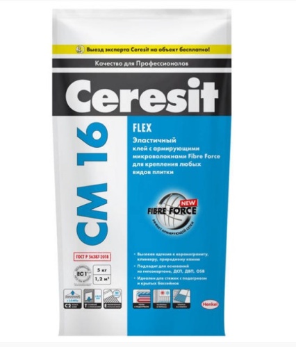 Клей для плитки эластичный Ceresit CM 16 5 кг