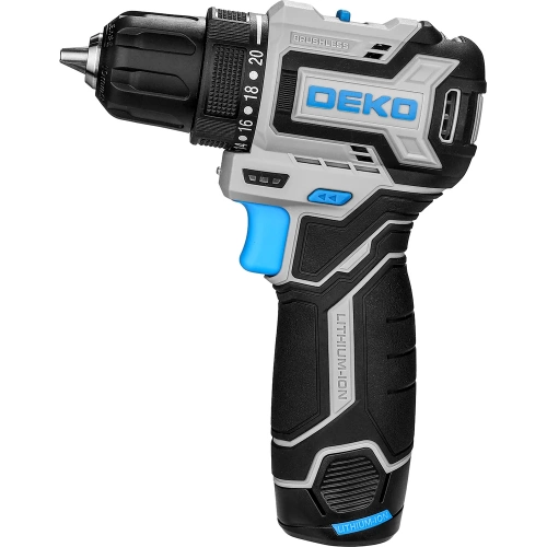 Аккумуляторная бесщеточная компактная дрель-шуруповерт DEKO Loner 12V PRO в кейсе, 12В, 2x3.0Ач 085-1011 фото 3