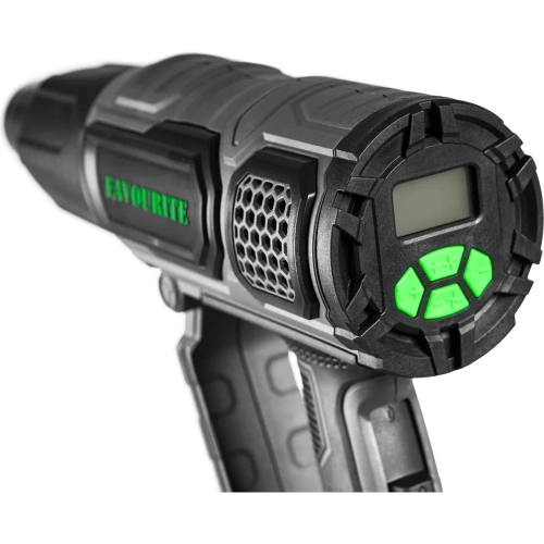 Технический фен FAVOURITE 2000 Вт, 2 режима работы, 60/60-600 С, 300-500 л/мин, LCD дисплей, набор насадок FHGP 2000LCD PROF фото 3