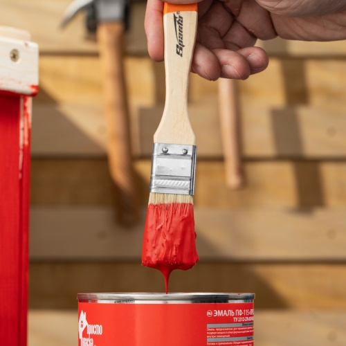 Кисть плоская Slimline 1" (25 мм) натуральная щетина, деревянная ручка Sparta фото 8