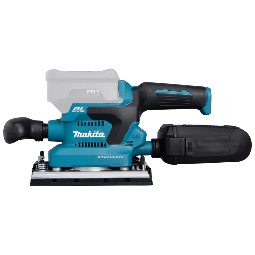 Вибрационная шлифмашина Makita LXT, BL, 18 В, XPT, 93x228 мм, 4000-12000 об/мин, ампл. 2.0 мм, 1.5 кг, кор., пылесборник, зажим, без аккум. и ЗУ DBO380Z фото 4