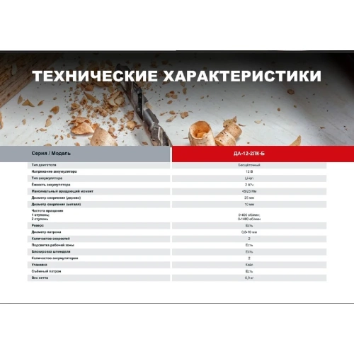 Дрель-шуруповерт аккумуляторная Ресанта ДА-12-2ЛК-Б бесщеточный двигатель 75/14/24 фото 4