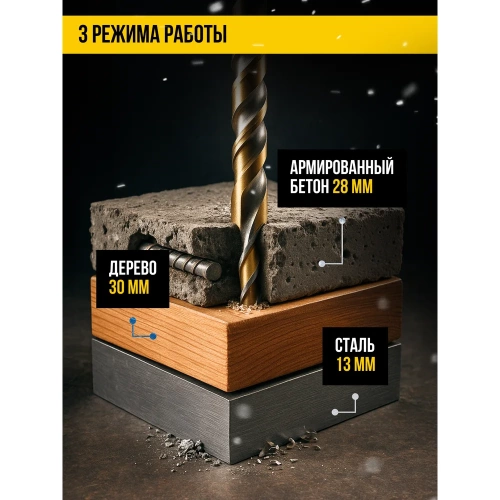 Перфоратор Kolner SDS-PLUS с доп.БЗП патроном, KBH 3-28K, 3 режима, 28мм, 2.9Дж, 8030300206 фото 4