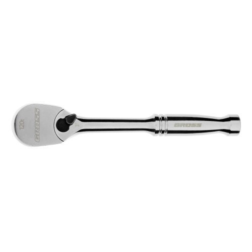 Ключ-трещотка 1/4", CrV, 120 зубьев, цельнометаллический, хром Gross фото 3