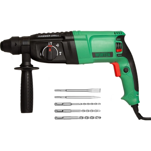 Перфоратор WORTEN SDS-plus, сетевой, 870W с набором 5 буров КА-90000340 фото 3