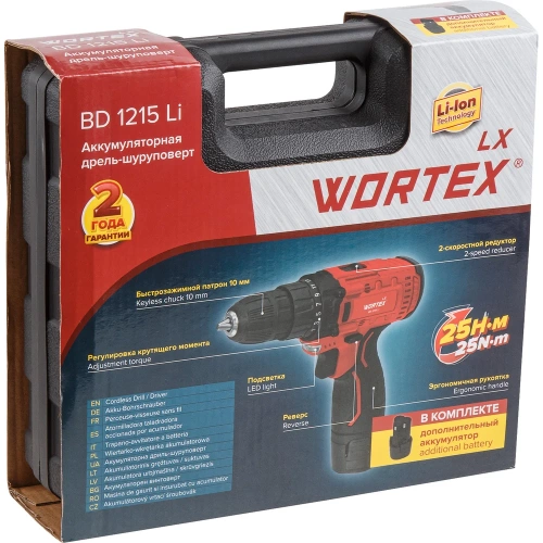Аккумуляторная дрель-шуруповерт WORTEX LX BD 1215 Li 0329353 фото 3