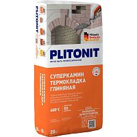 Раствор термостойкий Plitonit Суперкамин Термокладка Глиняная 20 кг