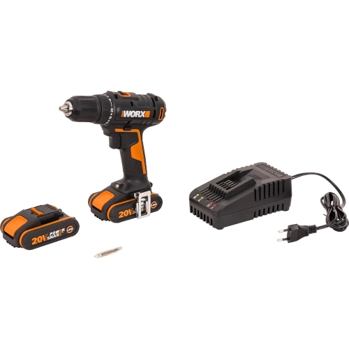Аккумуляторная дрель-шуруповерт WORX WX108 45Нм, 20В, 2Ач x2, ЗУ 2А, кейс фото 4