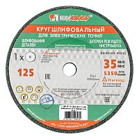 Круг шлифовальный, 125 х 16 х 12.7 мм, 63С, F60, (K, L) "Луга"
