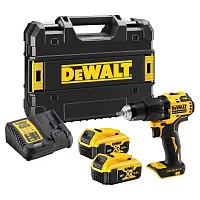 Ультракомпактная бесщёточная ударная дрель-шуруповерт DEWALT 18 В XR, БЗП патрон 13 мм, 2 батареи 5.0Ач DCD709P2T-QW