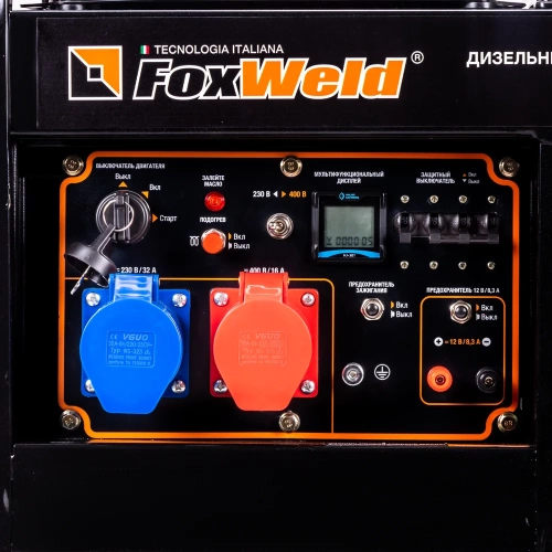 Дизельный генератор Foxweld expert d5500-3 hp, 5.0-5.5 квт, 1ф=3ф, розетка 400В/16А, розетка 230В/32А 8896 фото 8