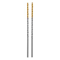 Сверло спиральное по металлу 2 х 86 мм Р6М5, Golden Tip, удлиненное, 2шт. Denzel