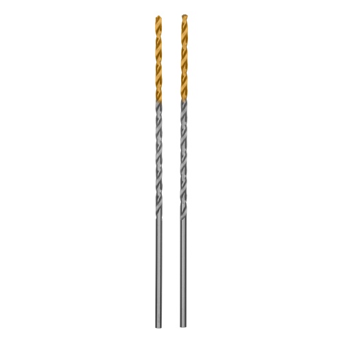 Сверло спиральное по металлу 2 х 86 мм Р6М5, Golden Tip, удлиненное, 2шт. Denzel