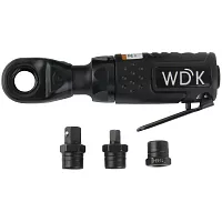 Пневматическая трещотка WIEDERKRAFT со сменными приводами 1/4", 3/8", привод для бит 1/4", 6.3 мм WDK-21340