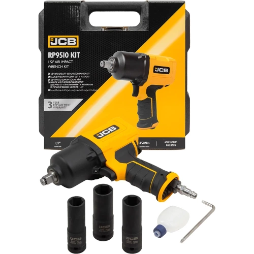 Набор из пневмогайковерта ударного JCB "Twin Hammer" 1/2" JCB-RP9510 KIT(58328)