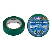 Изолента ПВХ Uniel UIT-135P 15 мм зеленая 10 м