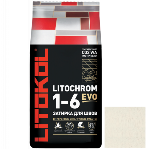 Затирка цементная для швов Litokol Litochrom 1-6 Evo LE.205 Жасмин 25 кг