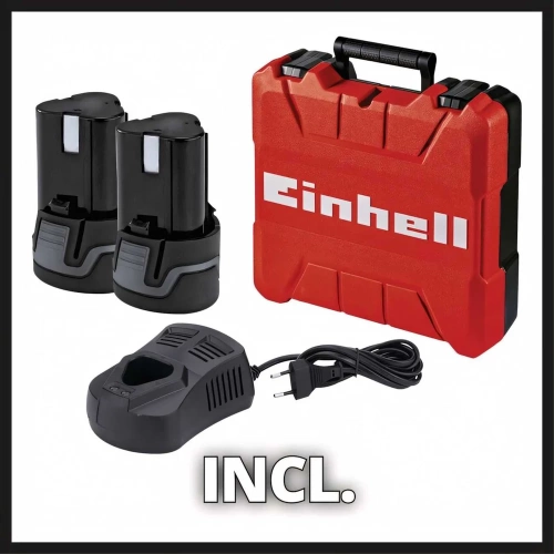 Аккумуляторная дрель Einhell TE-CD 12 Li, 12 В, 2ск, 30Нм, 2x2.0 Ач, вставной акк, кейс E-box 4513619 фото 7