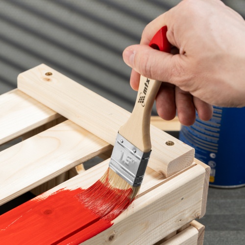 Кисть плоская "Стандарт" 1.5" (38 мм) натуральная щетина, деревянная ручка MTX фото 9