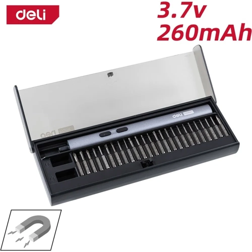 Отвертка аккумуляторная прецизионная + 25 бит DELI Home series Black DY-DP04-1B1 (3,7В, 260мАч, 0,2-3Нм, 200об/мин, Type-C, кейс) 172408 фото 4