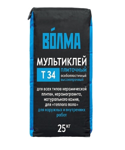 Клей для плитки цементный Волма Мультиклей Т34 25 кг фото 3