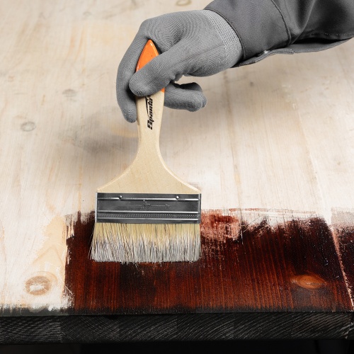 Кисть плоская Slimline 4" (100 мм) натуральная щетина, деревянная ручка Sparta фото 7