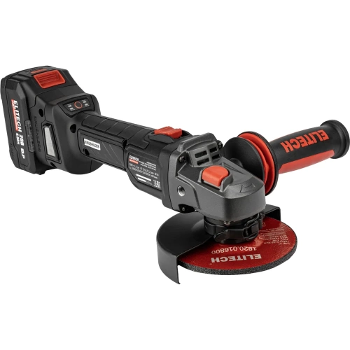 Шлифмашина угловая аккумуляторная Elitech CAG 2012BL (125мм,20В,2х4Ач,BL) HD 210316 фото 5