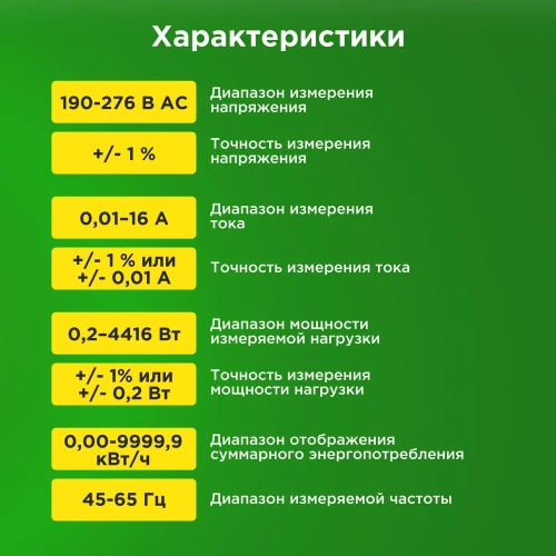 Ваттметр с подсветкой REXANT RX-11 10-6100 фото 7