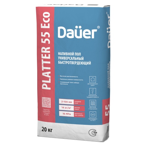 Пол наливной Dauer Platter Self 55 Eco универсальный быстротвердеющий 20 кг фото 5