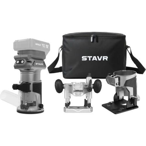 Фрезер аккумуляторный Ставр SR 18BL-3SET (18V, BL-двигатель, цанга 6/8 мм, 3 базы, сумка), 9021400016