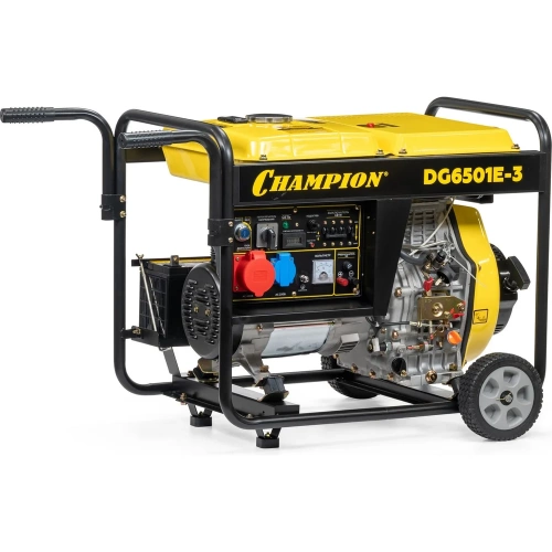 Генератор дизельный CHAMPIOND G6501E-3 400В 6,2/6,8 кВА 8,9 лс, 12,5 л, 12V эл.стартер, колеса, счетчик VIDG6501E-3 фото 3