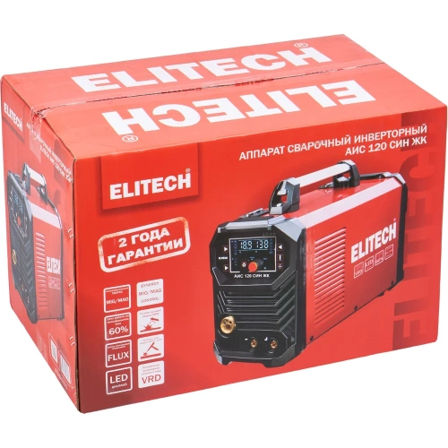 Сварочный инвертор Elitech MIG/MAG АИС 120 СИН ЖК 204747 фото 11