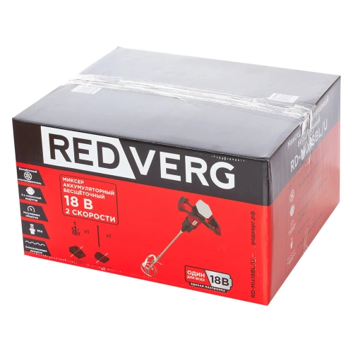 Аккумуляторный бесщеточный миксер REDVERG RD-Mix18BL/U, без акк, без з/у 6681977 фото 8