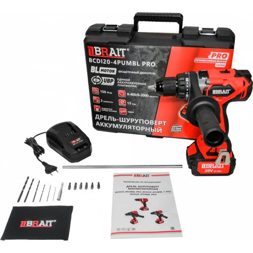 Аккумуляторная дрель BRAIT BCDI20-4PUMBL PRO 21.01.202.101 фото 8