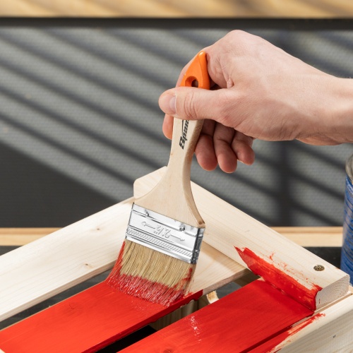 Кисть плоская Slimline 2.5" (63 мм) натуральная щетина, деревянная ручка Sparta фото 9