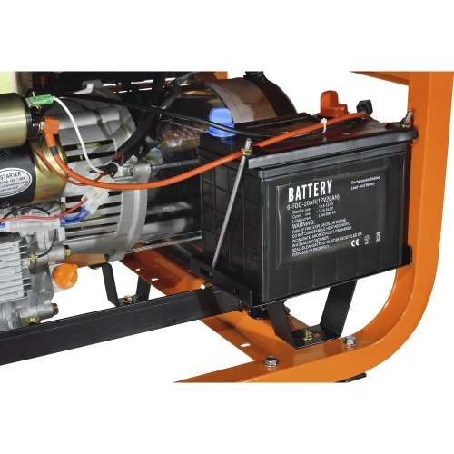 Генератор CARVER PPG- 7000DE дизель LT-186FA, 5,0/5,5кВт, 220В, бак12.5л, э/старт, колеса, медь 01.020.00023 фото 3