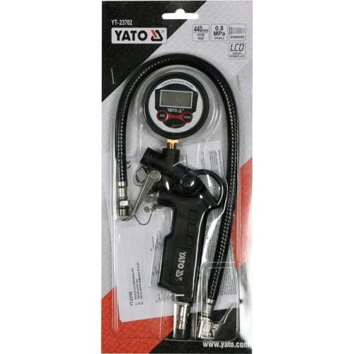 Пистолет для накачивания колес YATO цифровой манометр 0-15 Bar 0,2-0,4MPa 440mm YT-23702 371523702 092 1 фото 4