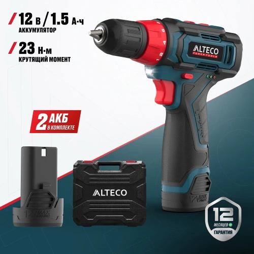 Аккумуляторная дрель шуруповёрт ALTECO CD 12-23 X2 78072 фото 3