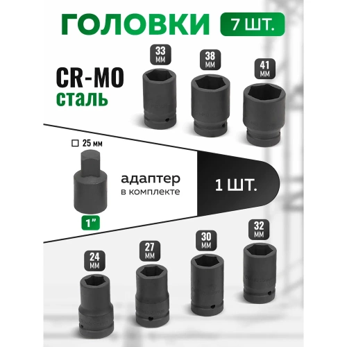 Гайковерт ручной с редуктором Rockforce 1" головки 24, 27, 30, 32, 33, 38, 41 мм, адаптер 1", длина 270 мм, передаточное число 1:58, 4800 Н/м RF-34122136 HS(60005) фото 7